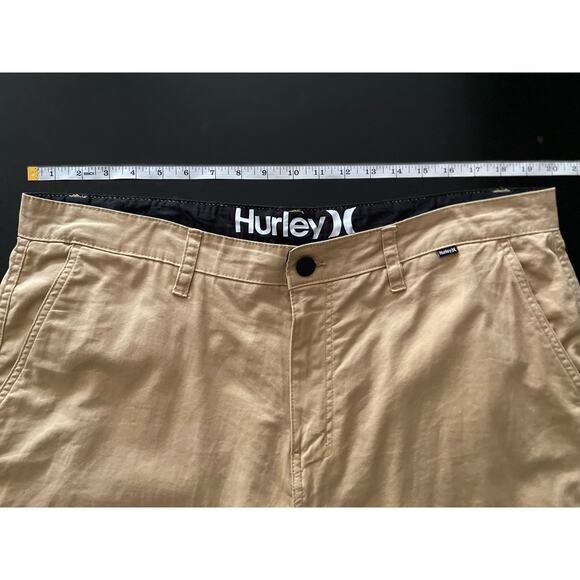 HURLEY Tan Lightweight Cotton Flat Front Shorts sz 38 - Picture 9 of 13